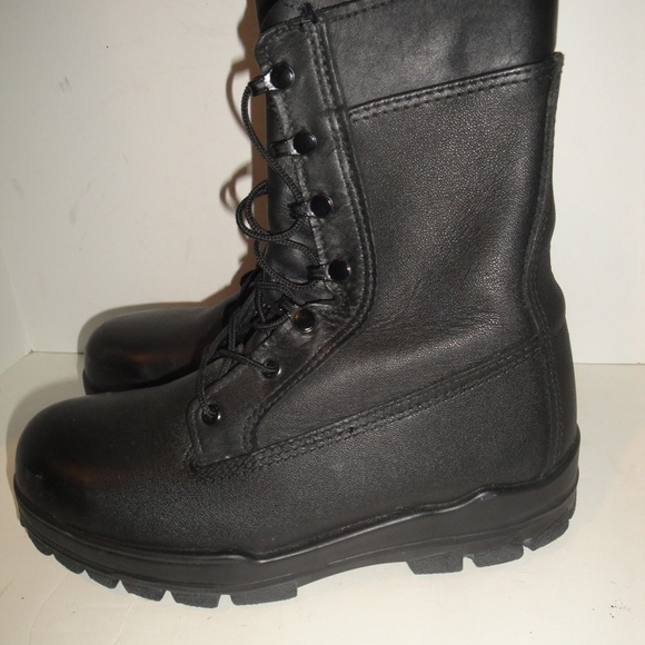 BATES BLACK LEATHER COMBAT BOOTS, MENS SHOE SIZE 9 M - Picture 3 of 9